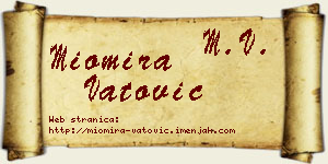 Miomira Vatović vizit kartica